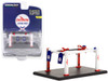 Adjustable Four-Post Lift "Chevron" White and Red "Four-Post Lifts" Series 5 1/64 Diecast Model by Greenlight