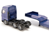 MAN Truck Blue Metallic with Low Loader Trailer and JCB 457 Wheel Loader Yellow 1/87 (HO) Diecast Model by Siku