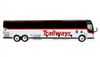 Prevost X3-45 Coach Bus "Trailways - Adirondack Transit Lines" White with Red Stripes Limited Edition 1/87 (HO) Diecast Model by Iconic Replicas