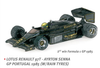 1/18 MINICHAMPS LOTUS RENAULT 97T - AYRTON SENNA - GP PORTUGAL 1985 (W/RAIN TYRES ) - 1ST CAREER WIN - DIRTY VERSION Diecast Car Model