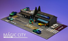 1/64 Magic City Falken Theme Body Shop & Bus Station Diorama with Lights (car models & figures NOT included)