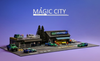 1/64 Magic City Falken Theme Body Shop & Bus Station Diorama with Lights (car models & figures NOT included)