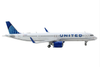 Airbus A321neo Commercial Aircraft "United Airlines" White with Blue Tail 1/400 Diecast Model Airplane by GeminiJets