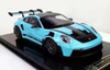 1/18 AI Model Porsche 911 GT3 RS 992 (Baby Blue) Car Model with Black Base Limited 38 Pieces