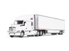 Kenworth T680 with 76" High Roof Sleeper and 53' Smooth Sided Dry Goods Trailer White 1/64 Diecast Model by DCP/First Gear
