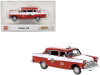 1974 Checker Cab Red and White "Kalamazoo" 1/87 (HO) Scale Model Car by Brekina