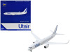 Boeing 737-800 Commercial Aircraft "Utair" White with Blue Tail Stripes 1/400 Diecast Model Airplane by GeminiJets
