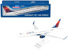 Boeing 737-900 Commercial Aircraft "Delta Air Lines" (N802DN) White with Blue and Red Tail (Snap-Fit) 1/130 Plastic Model by Skymarks