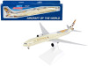 Boeing 777-300ER Commercial Aircraft with Landing Gear "Etihad Airways" (A6-ETA) Beige with Tail Graphics (Snap-Fit) 1/200 Plastic Model by Skymarks