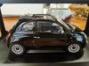 1/18 Norev Gucci Fiat 500 500c Cabriolet (Black w/ Stripes) Fully Open Diecast Car Model