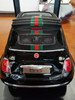 1/18 Norev Gucci Fiat 500 500c Cabriolet (Black w/ Stripes) Fully Open Diecast Car Model