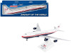 Boeing 747-8i (VC-25B) Commercial Aircraft "Air Force One - United States of America" (30000) White with Red and Blue Stripes (Snap-Fit) 1/200 Plastic Model by Skymarks