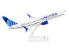 Boeing 737-800 Commercial Aircraft with Wi-Fi Dome "United Airlines" (N37267) White with Blue Tail (Snap-Fit) 1/130 Plastic Model by Skymarks
