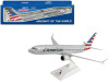 Boeing 737 MAX 8 Commercial Aircraft with Wi-Fi Dome "American Airlines" (N240SY) Gray with Red and Blue Tail (Snap-Fit) 1/130 Plastic Model by Skymarks