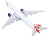 Boeing 777-300ER Commercial Aircraft with Flaps Down "British Airways" (G-STBH) White with Striped Tail 1/400 Diecast Model Airplane by GeminiJets