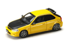 1/64 Hobby Japan JDM64 Honda Civic Type R (EK9) JDM Style (Sunlight Yellow with Carbon Hood) Car Model