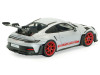 1/43 Solido 2023 Porsche 911 992 GT3 RS (White with Red Wheels) Diecast Car Model