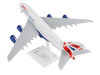 Airbus A380 Commercial Aircraft with Landing Gear "British Airways" (G-XLEA) White with Tail Graphics (Snap-Fit) 1/200 Plastic Model by Skymarks