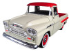1/24 Motormax 1958 Chevrolet Chevy Apache Fleetside Pickup Truck Cream with Red Top Diecast Car Model 1/24 Motormax 1958 Chevrolet Chevy Apache Fleetside Pickup Truck Cream with Red Top Diecast Car Model