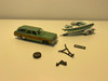 DAMAGED AS-IS 1/64 Johnny Lightning 1973 Chevrolet Caprice Wagon Light Green Metallic with Woodgrain Sides with Mastercraft Boat and Trailer Diecast Car Model