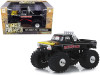 1975 Ford F-250 Monster Truck with 66-Inch Tires "Earthquake" Black with Yellow Flames 1/43 Diecast Model Car by Greenlight