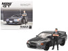 1/64 Mini GT Nissan Skyline GT-R (R32) Nismo (Gunmetal Grey) Diecast Car Model with Matsuda Figure Tsugio Matsuda Collection