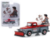 1956 Ford F-100 Pickup Truck with Snow Plow Red and Gray "Norm's Snow Removal" "Norman Rockwell" Series 2 1/64 Diecast Model Car by Greenlight