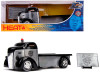 1947 Ford COE Flatbed Tow Truck Raw Metal and Black "Heat" "Jada 20th Anniversary" 1/24 Diecast Model Car by Jada