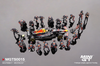 1/64 Mini GT 2023 Formula 1 Oracle Red Bull Racing RB19 #11 Sergio Pérez 2023 F1 Japanese Grand Prix Diecast Car Model with Pit Crew Set