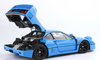 1/18 BBR & Kyosho Ferrari F40 (Azzurro Blue with Italian Tricolor Stripe & Black Rims) Diecast Car Model Limited 54 Pieces