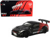 Nissan GT-R (R35) Type 2 RHD (Right Hand Drive) LB Works "LibertyWalk" with Rear Wing Version 3 Black and Red "ADVAN" "Japan Exclusive" 1/64 Diecast Model Car by True Scale Miniatures