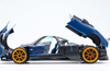 1/18 BBR Pagani Zonda Cinque (Tricolor Blue & Carbon Black) Fully Open Diecast Car Model Special Package
