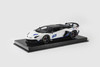 1/18 Runner Lamborghini Aventador SVJ Spider with Removable Top (White with Blue Accent) Car Model Limited 15 Pieces