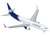 Boeing 737-800 Commercial Aircraft with Flaps Down "AeroMexico" (N957AM) White with Dark Blue Tail "Gemini 200" Series 1/200 Diecast Model Airplane by GeminiJets