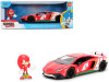 Lamborghini Aventador SV Red with Graphics and Knuckles Diecast Figure "Sonic The Hedgehog" Franchise "Hollywood Rides" Series 1/24 Diecast Model by Jada Lamborghini Aventador SV Red with Graphics and Knuckles Diecast Figure "Sonic The Hedgehog" Franchise "Hollywood Rides" Series 1/24 Diecast Model by Jada