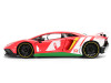 Lamborghini Aventador SV Red with Graphics and Knuckles Diecast Figure "Sonic The Hedgehog" Franchise "Hollywood Rides" Series 1/24 Diecast Model by Jada Lamborghini Aventador SV Red with Graphics and Knuckles Diecast Figure "Sonic The Hedgehog" Franchise "Hollywood Rides" Series 1/24 Diecast Model by Jada