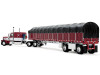 1/64 First Gear  Peterbilt® Model 389 with 63” Flat Top Sleeper & 53’ Wilson® Roadbrute™ Flatbed Trailer with Covered Wagon Diecast Car Model