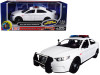 2013 Ford Police Interceptor with Flashing Lights and Two Sounds Plain White 1/24 Diecast Model Car by Motormax