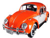 1966 Volkswagen Classic Beetle with Rear Luggage Rack Orange 1/24 Diecast Model Car by Motormax
