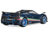 Pagani Huayra Tricolore Blue Carbon Metallic with Black Carbon Top and Italian Flag Stripes 1/64 Diecast Model Car by CM Model