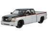 1/25 Motormax 2006 Chevrolet Silverado Extended Cab Custom (Silver & Black) Diecast Car Models