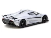 Koenigsegg Regera Silver Metallic with Blue Accents and Collectible Tarmac Cards "Global64" Series 1/64 Diecast Model Car by Tarmac Works