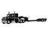 Ford LTL 9000 with 60" Flat Top Sleeper and Fontaine Magnitude Tri-Axle Lowboy Trailer Black 1/64 Diecast Model by DCP/First Gear