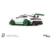 1/64 D Model Porsche 911 (992) GT3 RS (White with Green Wheels) Diecast Car Model