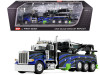 1/64 First Gear Peterbilt Model 389 Day Cab with Miller Century Model 1150 Rotator Wrecker (Black, Green & Blue) Diecast Model