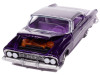 1961 Dodge Dart Phoenix Lowrider Purple Sky Metallic with Graphics and Purple Interior "Vintage Muscle" Series 1/64 Diecast Model Car by Auto World