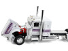 1/64 First Gear Peterbilt Model 389 (White & Black) with 36” Flat Top Sleeper & Fontaine MagnitudeTM Lowboy Trailer Diecast Car Model
