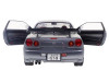1999 Nissan Skyline GT-R (R34) RHD (Right Hand Drive) Silver Metallic with Purple Wheels 1/18 Diecast Model Car by Solido