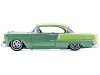 1956 Chevrolet Bel Air Lowrider Laurel Green Metallic and Crocus Yellow Two-Tone with Green Interior "California Lowriders" Series 7 1/64 Diecast Model Car by Greenlight