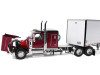 1/64 First Gear Peterbilt Model 589 with 58” Flat Top Sleeper (Red) & 53’ Utility Trailer Diecast Car Model